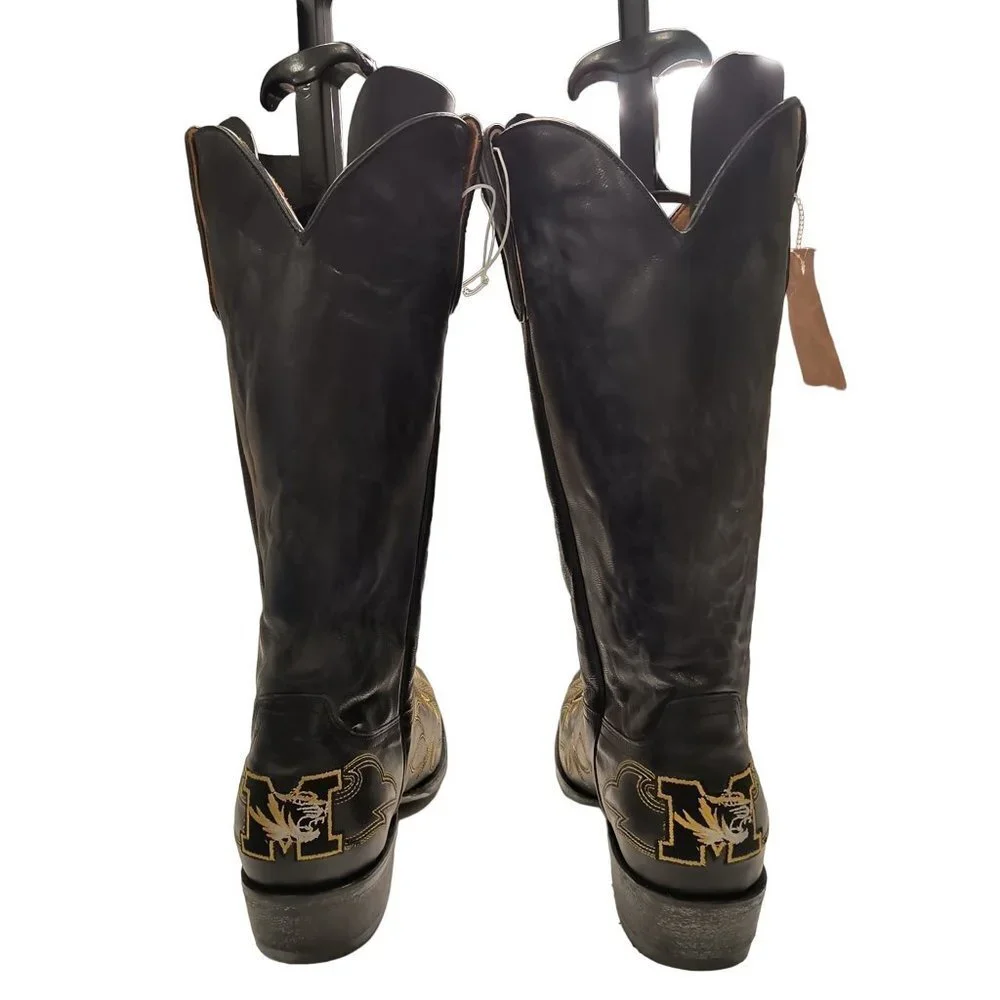 NCAA Missouri Tigers Men's Board Room Style Boots NWT Embroidered Men's Sz 10.5D